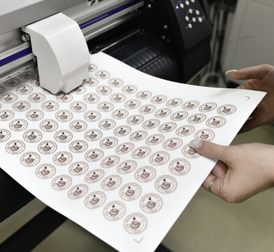 plotter cutting stickers typography polygraphy machine black labels contour cutting
