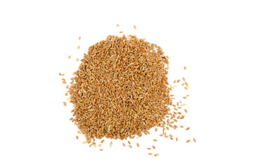 Wheat seeds white background, isolate.