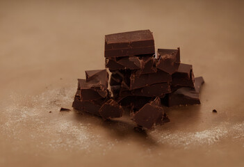 chocolate, a sweet food made from cacao and milk, a yummy snack