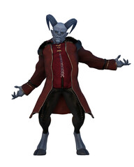 Fototapeta premium 3D rendering of the Krampus demon from European folklore, like a