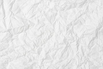 White Crumpled paper background texture. Full frame
