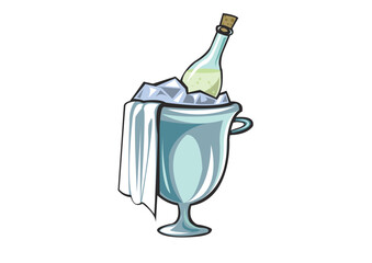冷えたワインのイラスト