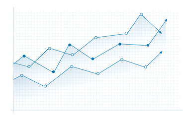 Graph  in stock market. Financial chart with uptrend line.