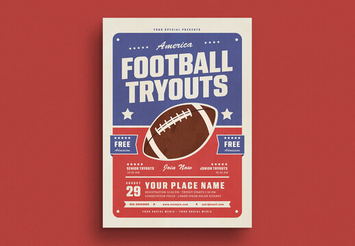 Football Tryouts Event Flyer