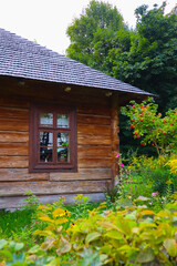 Window in an old wooden house