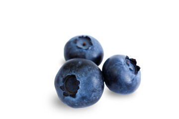 Fresh, ripe blueberries isolated on a white background