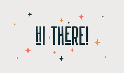Hello. Poster with hand drawn lettering Hello. Hand drawn vintage drawing for poster, banner, motivation phrase on dark background. Vector Illustration © foxysgraphic