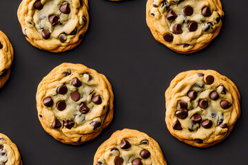 chocolate chip cookies, crunchy baked food item, a sweet snack