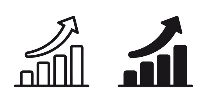 ofvs192 OutlineFilledVectorSign ofvs - growth chart vector icon . column graph sign . isolated transparent . black outline and filled version . AI 10 / EPS 10 . g11531