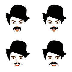 Hipster look elements collection. Men moustaches icons set