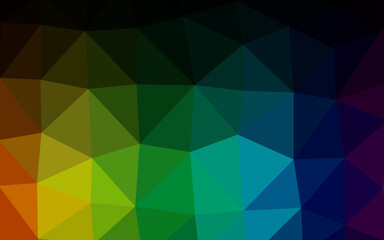 Dark Multicolor, Rainbow vector polygonal background.