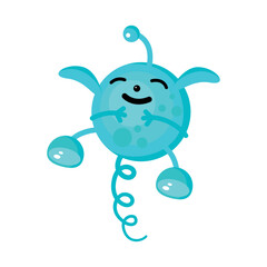 Cartoon colorful monster. Childrens illustration.