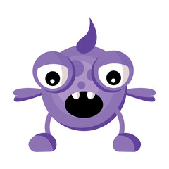 Cartoon colorful monster. Childrens illustration.