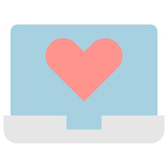 laptop love icon