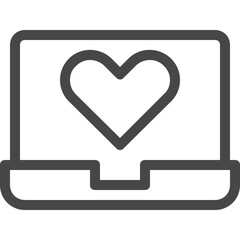 laptop love icon