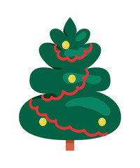 Style Christmas tree isolated on a white background.

