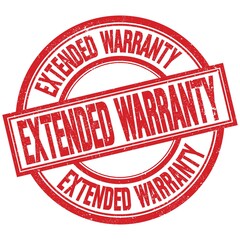 EXTENDED WARRANTY written word on red stamp sign