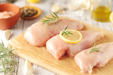 Chicken fillet with pepper and green ready for cooking