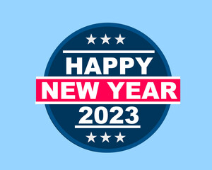happy new year 2023 text logo design for social media cover template, business brochure. vector illustration.