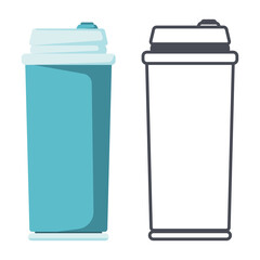 Travel tumbler vector cartoon illustration and icon isolated on a white background.