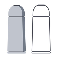Thermos vector cartoon illustration and icon isolated on a white background.