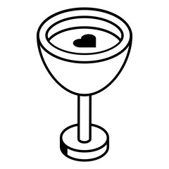 A gold chalice linear icon download