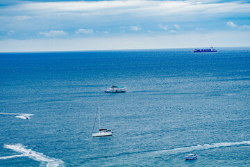 Nature of beach with sky, wide paradise background with colorful, Kohlarn island , Pattaya , Thailand