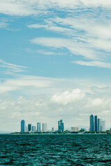 Nature of beach with sky, pattaya city,wide paradise background with colorful, Pattaya , Thailand