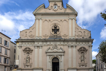 Fototapeta na wymiar Church of Sainte Anne Saint Martin (1839) in Vallauris, South of France.