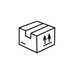 cardboard box delivery icon vector illustration thick line