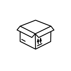 Box with arrow up inward, incoming loading icon thin line for web and mobile, modern minimalistic flat design. Vector icon on white background.