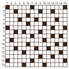 Crossword puzzle vector. 10 X 10 Square puzzle template for magazine and newspaper.