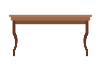 Empty wooden table or desktop. Clean small element of of home interior scenics. Template for object presentation. Table isolated on white background