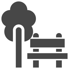 park tree bench icon