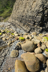 Rocks in the cliffs. Juan Garcia, Villaviciosa. Asturias. Geology. 