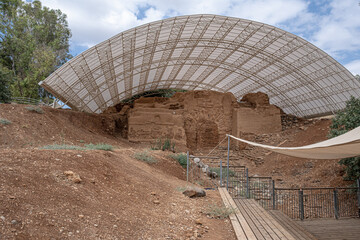 The ancient structure from the Canaanite period, known as Abraham's Gate [or Canaanite Gate] bulte...
