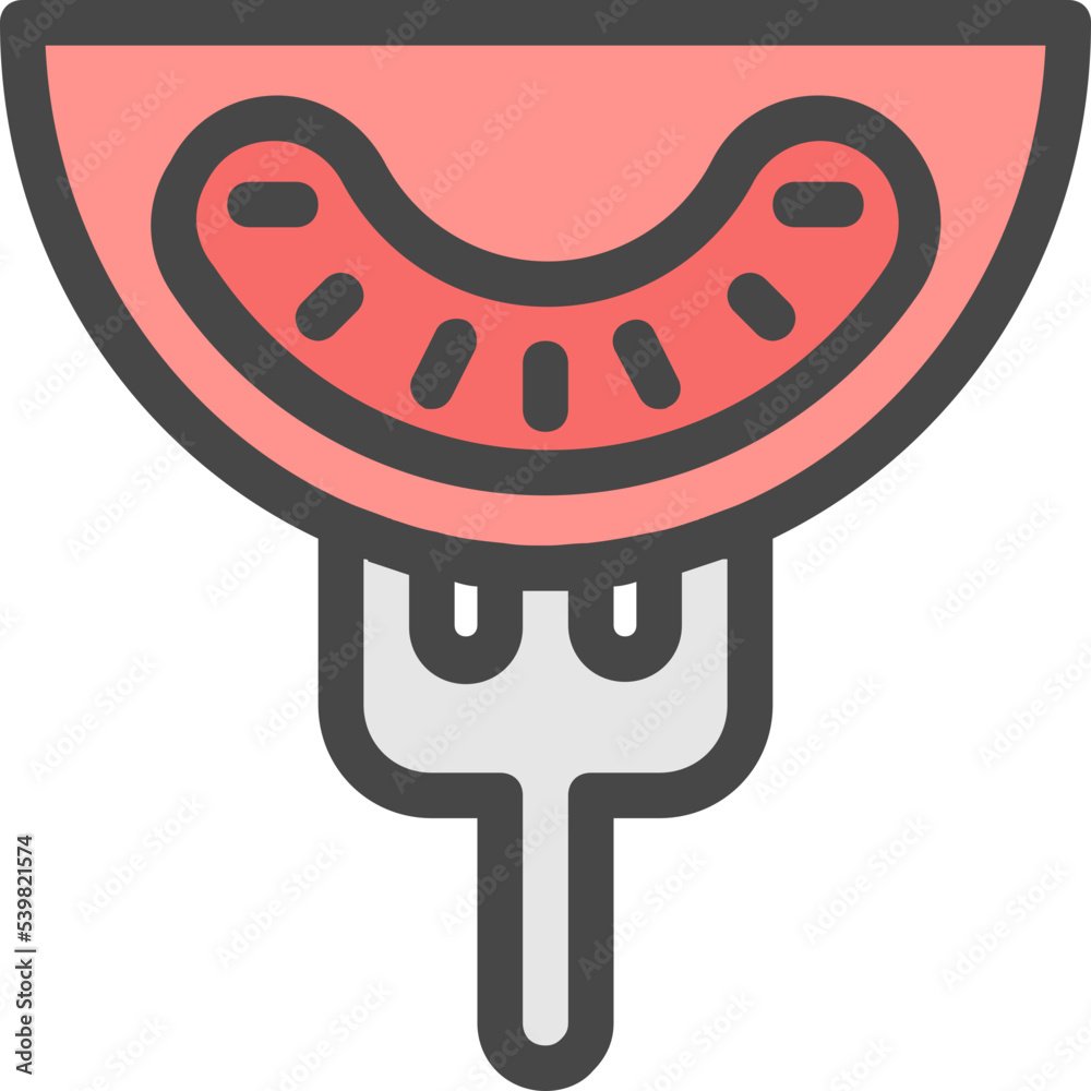 Wall mural fork tomato icon