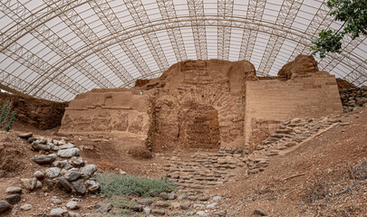 The ancient structure from the Canaanite period, known as Abraham's Gate [or Canaanite Gate] bulte...