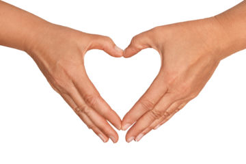 
Gesture series: hands symbolically form a heart.