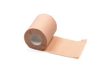 A roll of toilet paper that has started to unroll.