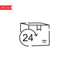 24 hours delivery line icon isolated sign symbol Vector