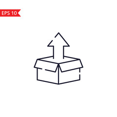 Box and up arrow line icon isolated sign symbol Vector