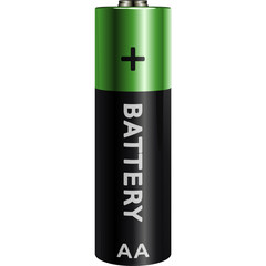 battery AA black and green color vector