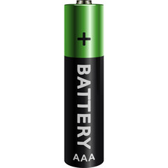 battery AAA black and green color vector - obrazy, fototapety, plakaty