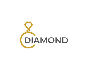 Diamond Jewellery Logo Concept sign icon symbol Element Design Line Art Style. Jewelry Logotype. Vector illustration template