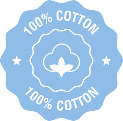 Natural organic cotton, pure cotton label. Hand drawn, typographic style icons or badges, stickers, signs. Illustration