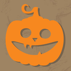 Fototapeta premium Design of funny Halloween pumpkin icon. Vector
