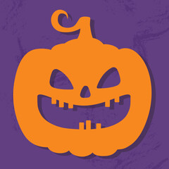 Fototapeta premium Design of creepy Halloween pumpkin icon. Jack-o-lantern.Vector