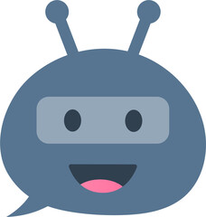 Chat Bot logo design. Virtual assistant bot icon. Robot head with speech bubble. Customer support service chat bot. Illustration