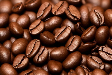 a photo of roasted coffee beans, popular drink ingredient